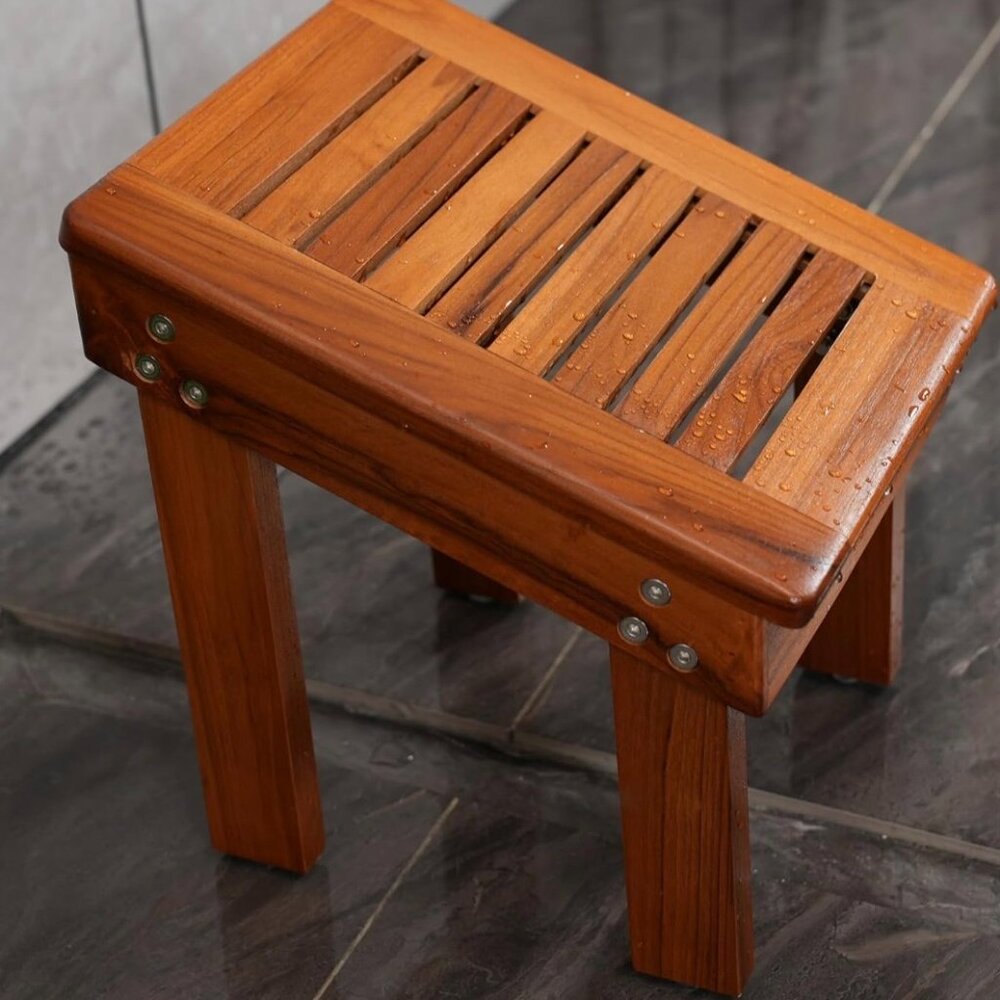 Teak Wood Shower Foot Stool